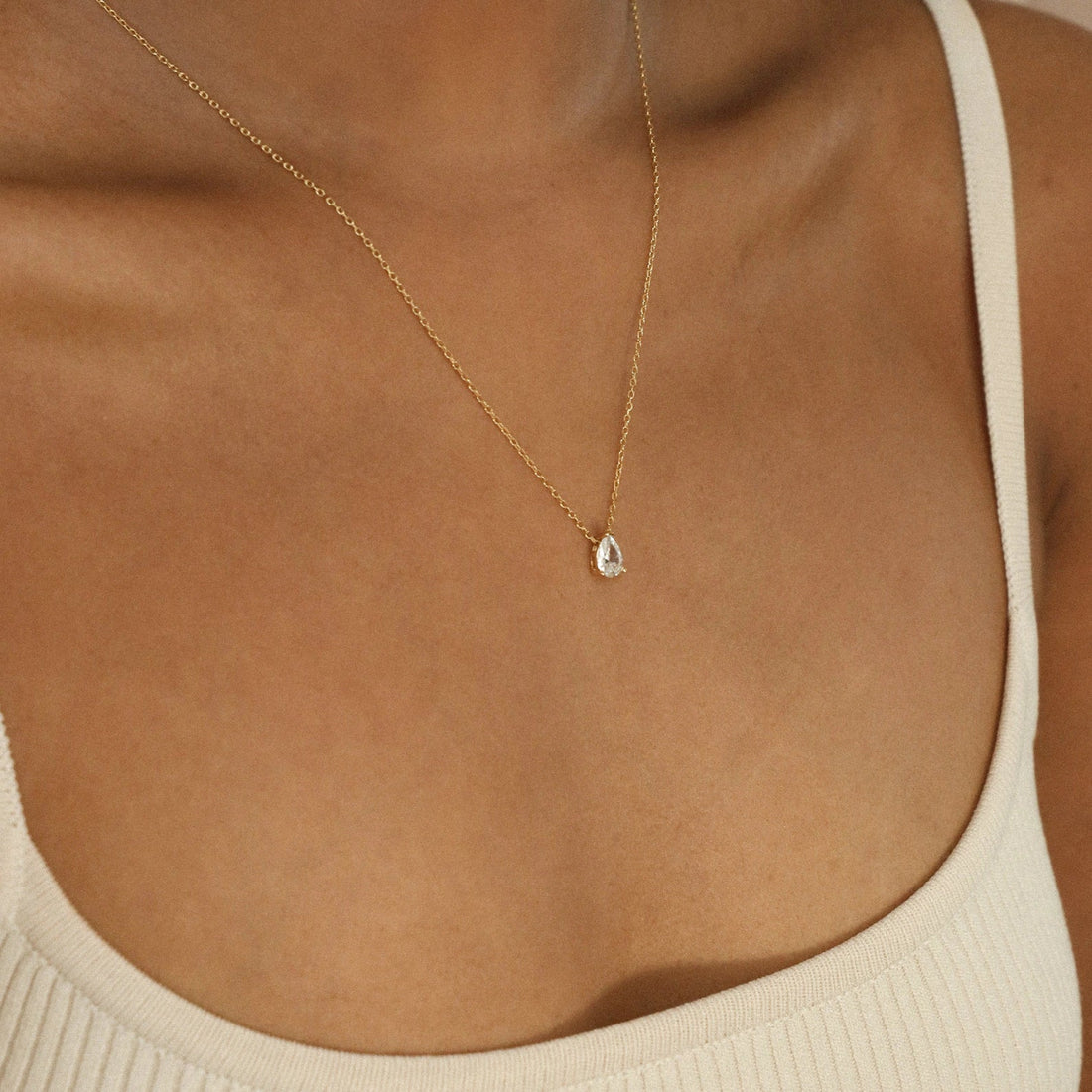 Diamantkette - Tropfenförmiger Diamant