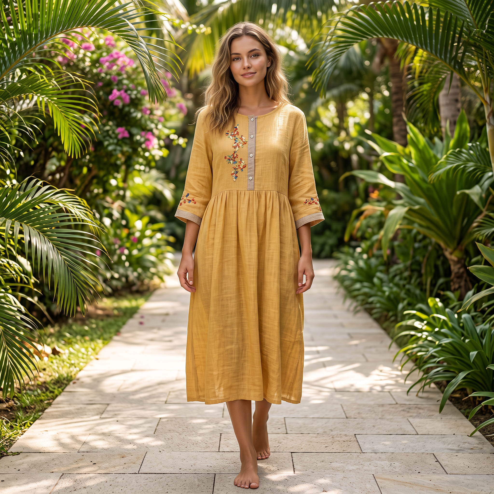Laura - Lässiges Boho-Kleid mit Bestickung