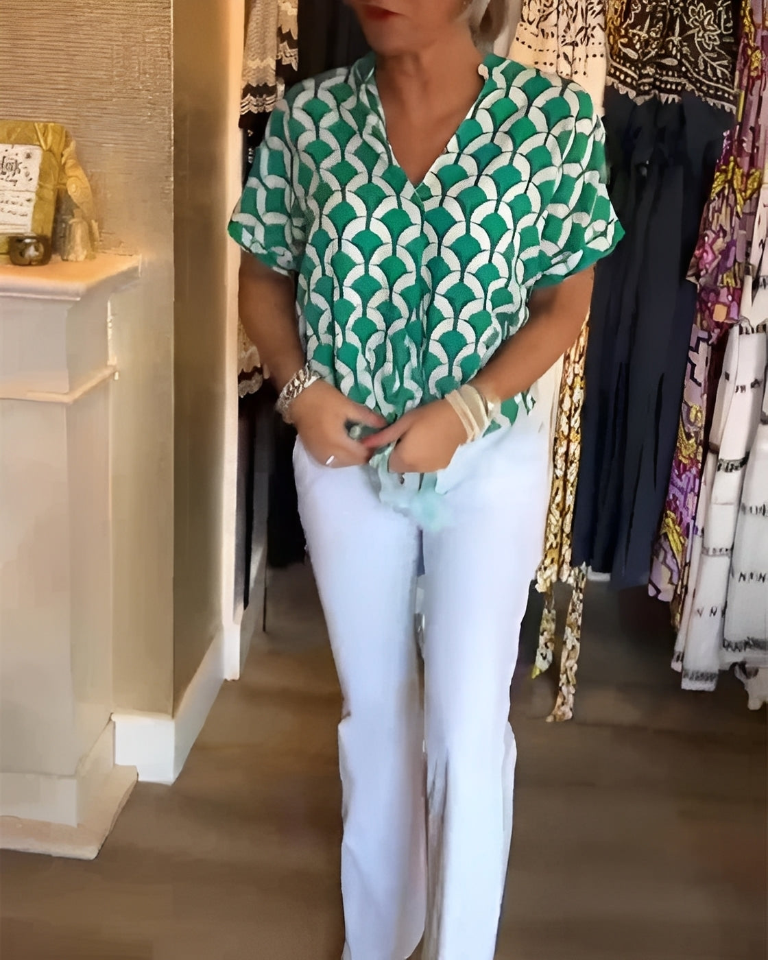 Leona - Schickes Oberteil mit Muster für Damen