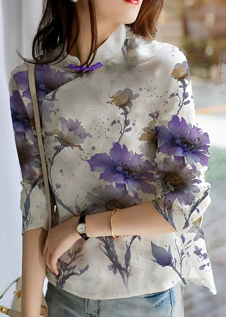 Margaret - Trendige Damenbluse mit Blumendruck