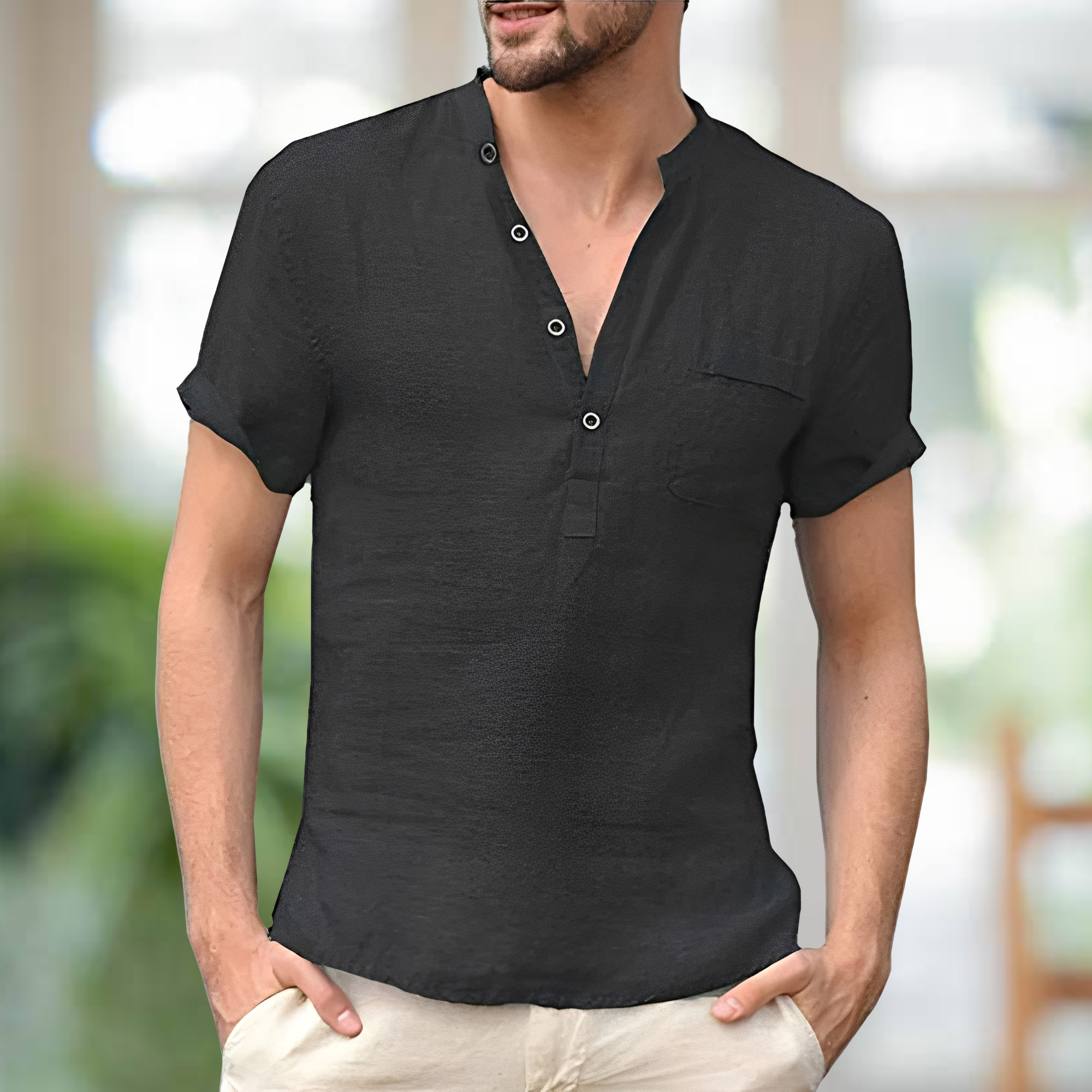 Korbin - Bequemes T-Shirt mit V-Ausschnitt