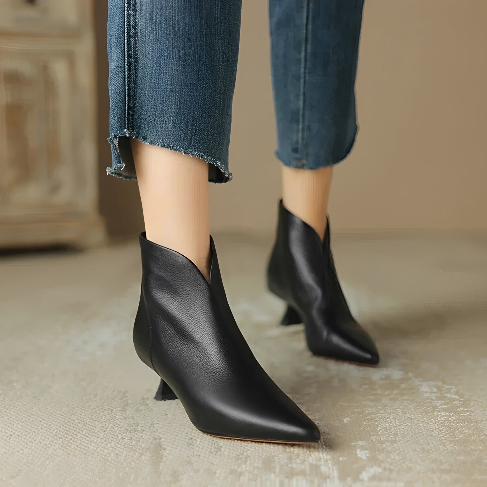 Samira - Schicke kurze Stiefel mit Absatz