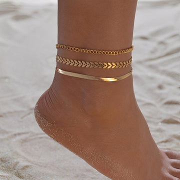 Odelia – Elegante goldene Fußkette