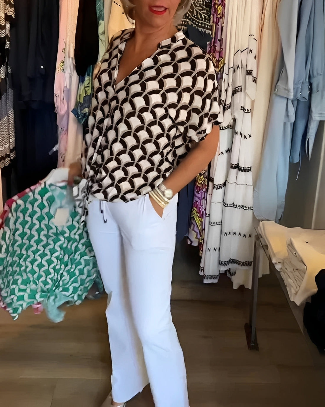 Leona - Schickes Oberteil mit Muster für Damen