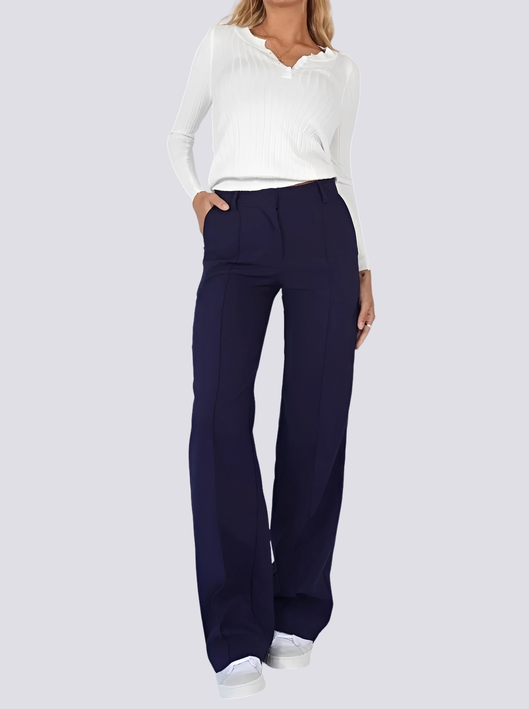 Amelie - Formelle Hose mit Hohem Bund und Geradem Schnitt