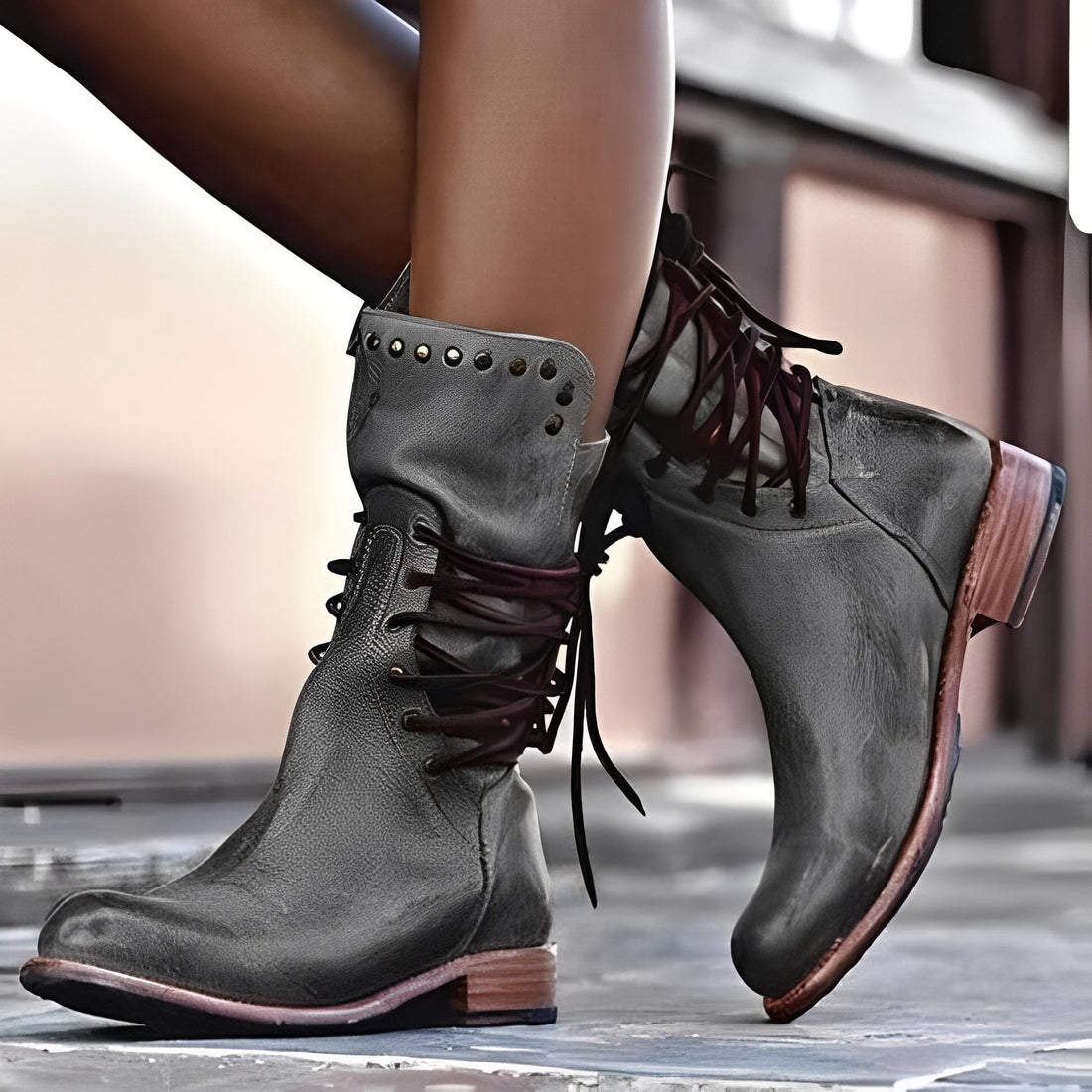 Lenora - Vintage Damenstiefel mit kleinem Absatz