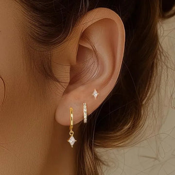 Azaria – Set von Ohrringen mit Diamantanhänger