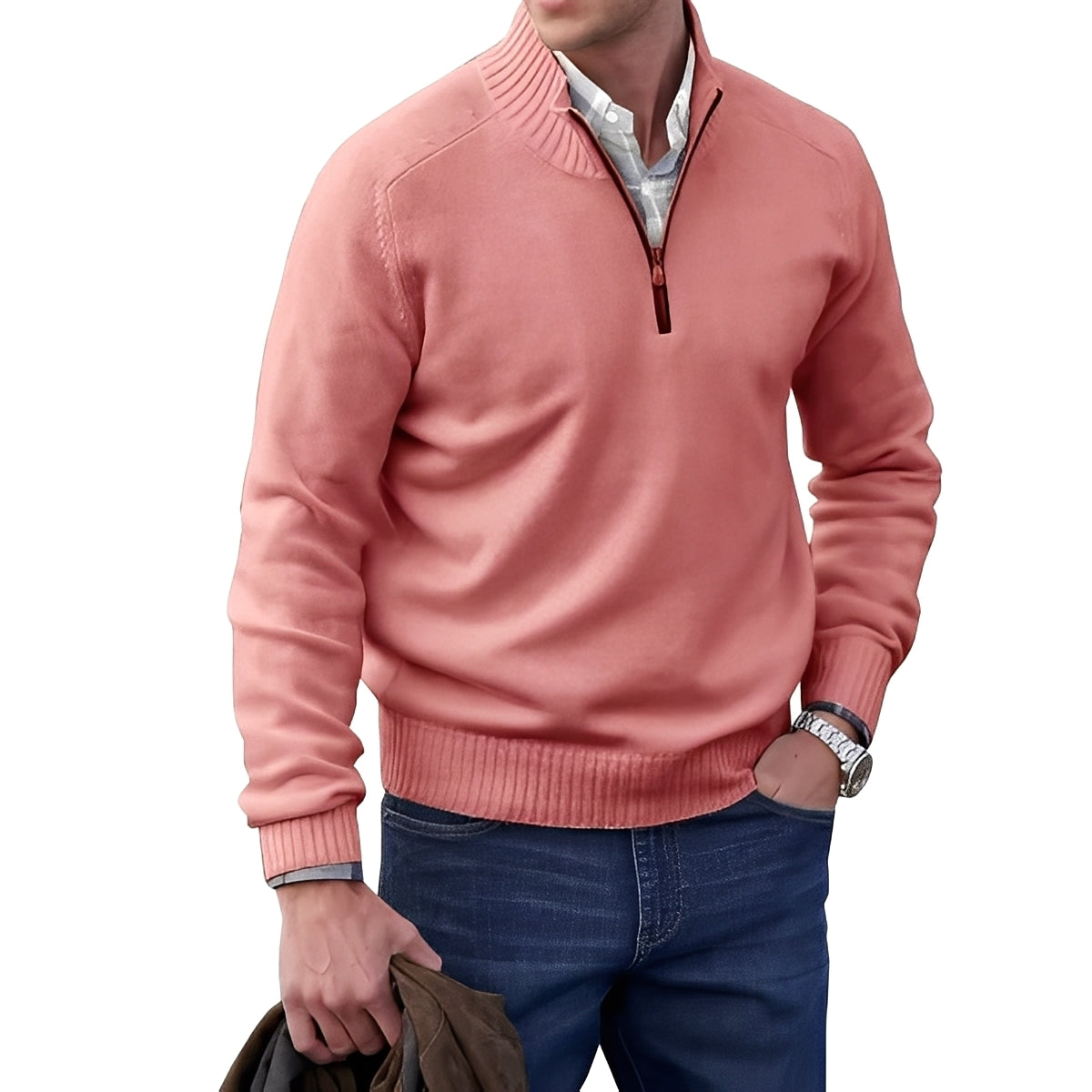 Jeremy - Moderner Herrenpullover mit Reißverschluss