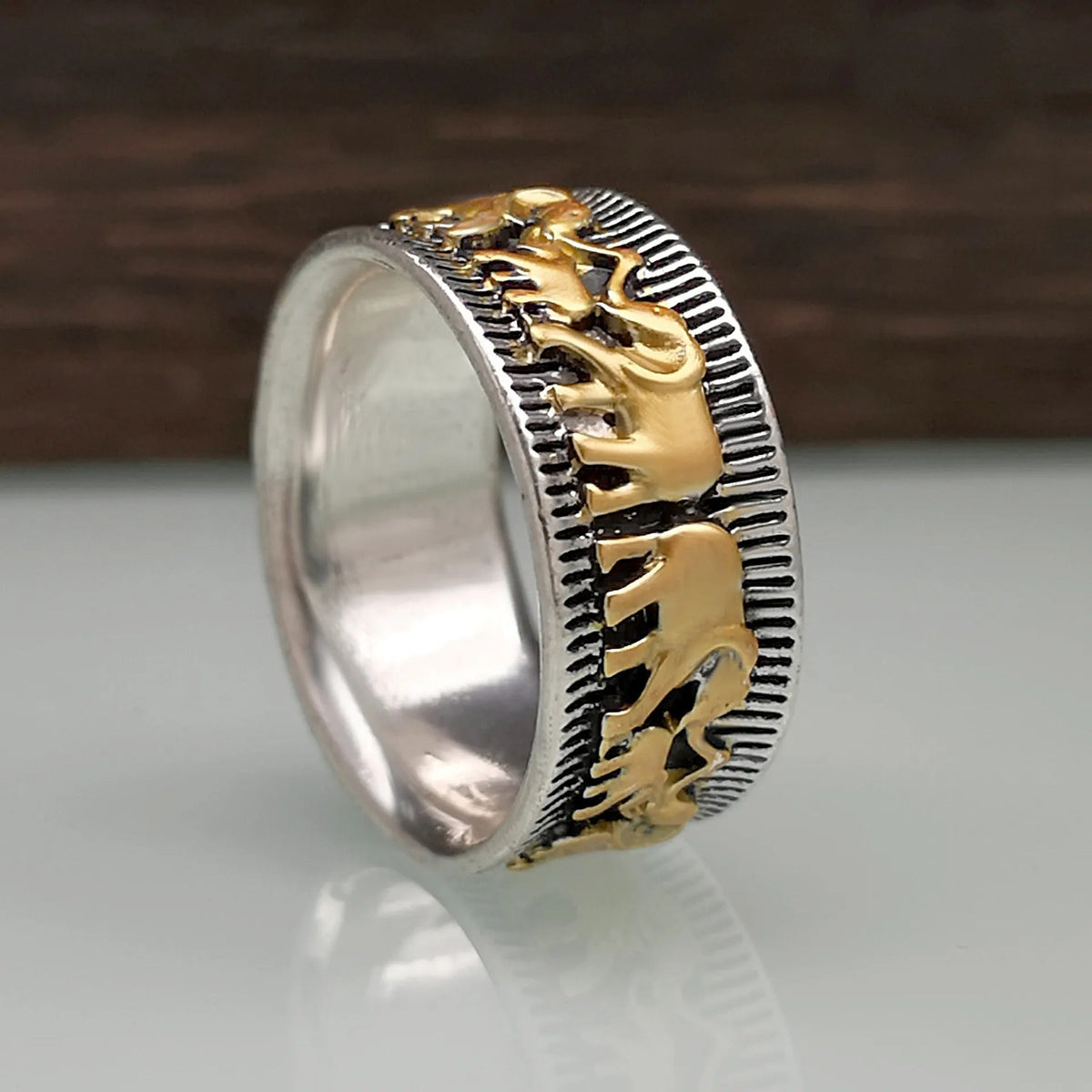 Eli – Vintage goldfarbener Elefantenring