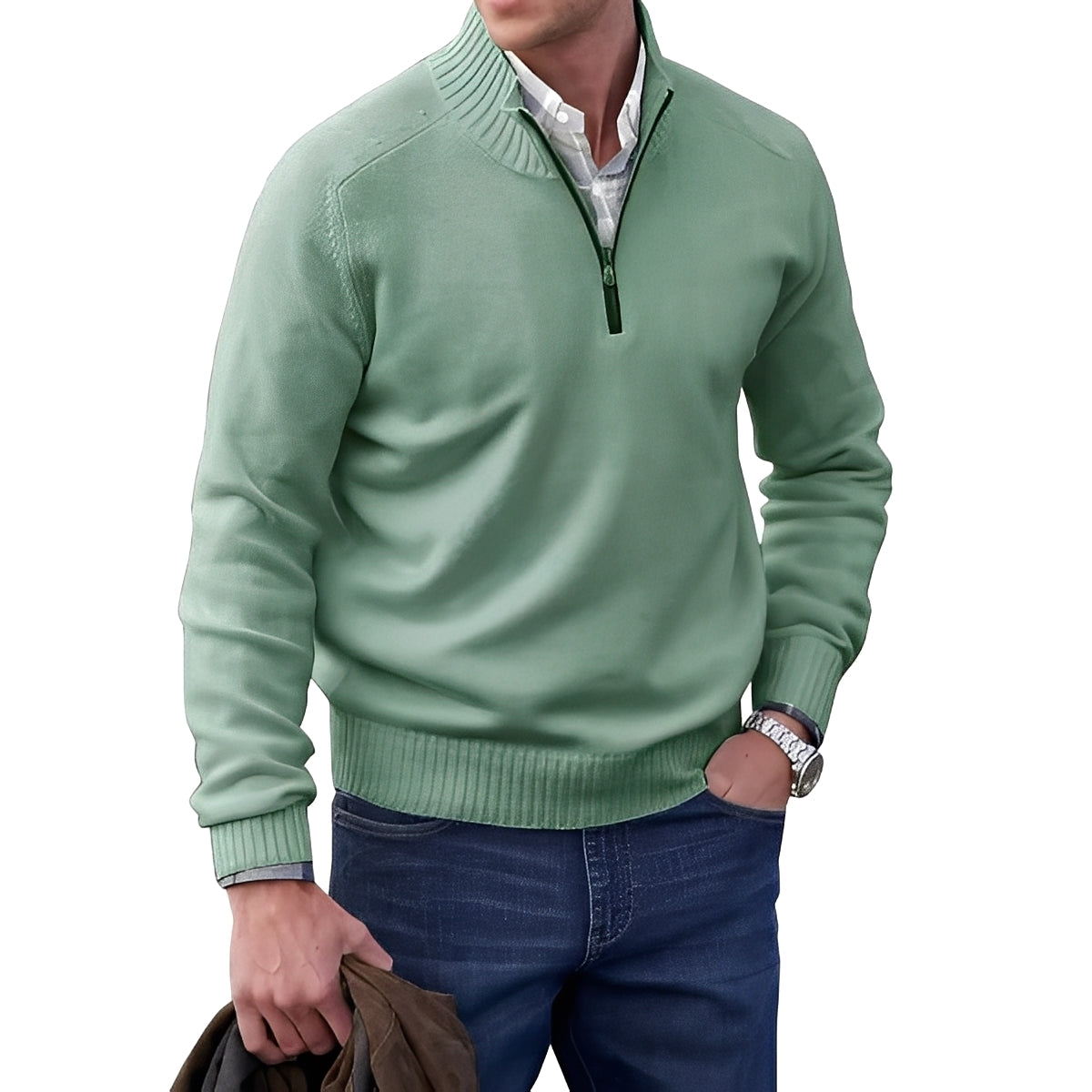 Jeremy - Moderner Herrenpullover mit Reißverschluss
