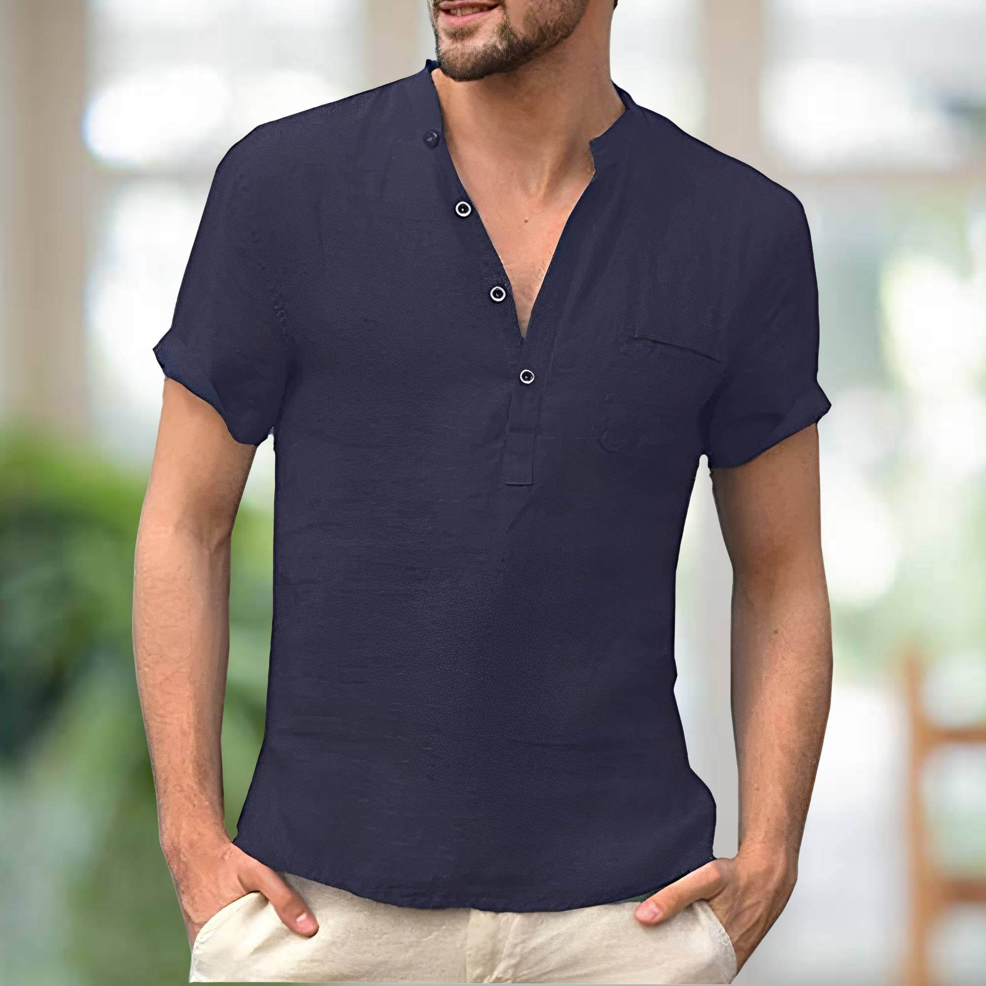 Korbin - Bequemes T-Shirt mit V-Ausschnitt
