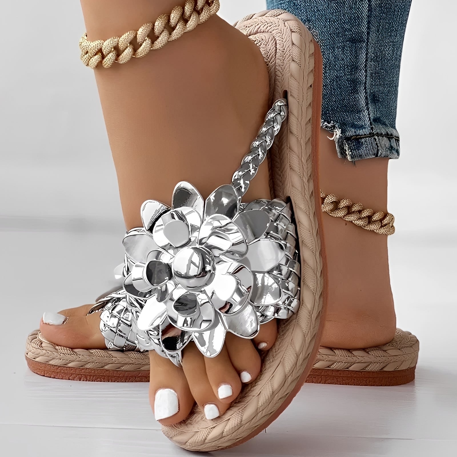 Saira - Komfortable Geflochtene Flip Flops