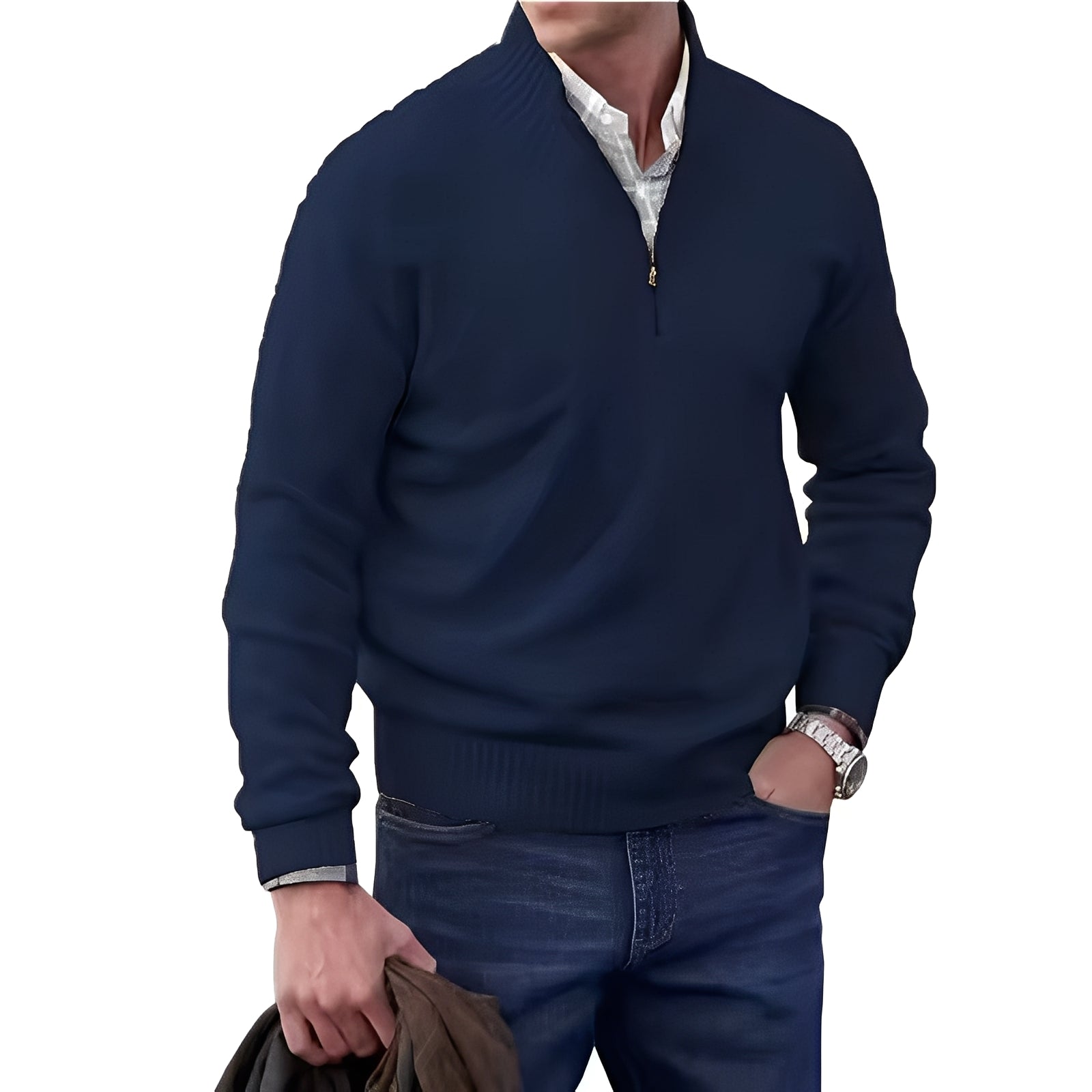 Jeremy - Moderner Herrenpullover mit Reißverschluss