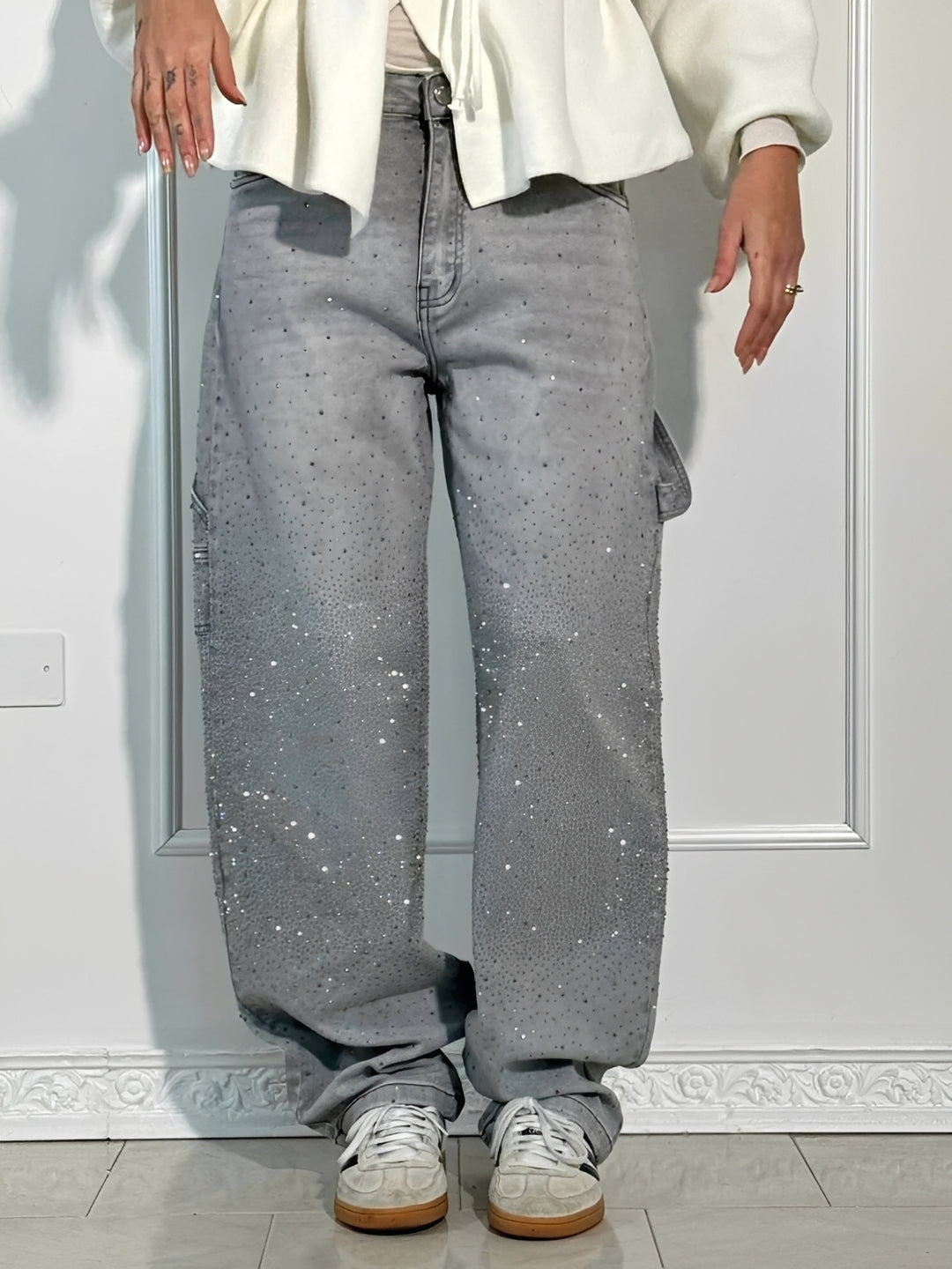 Sami - Schicke Glitzer-Weitbein-Jeans