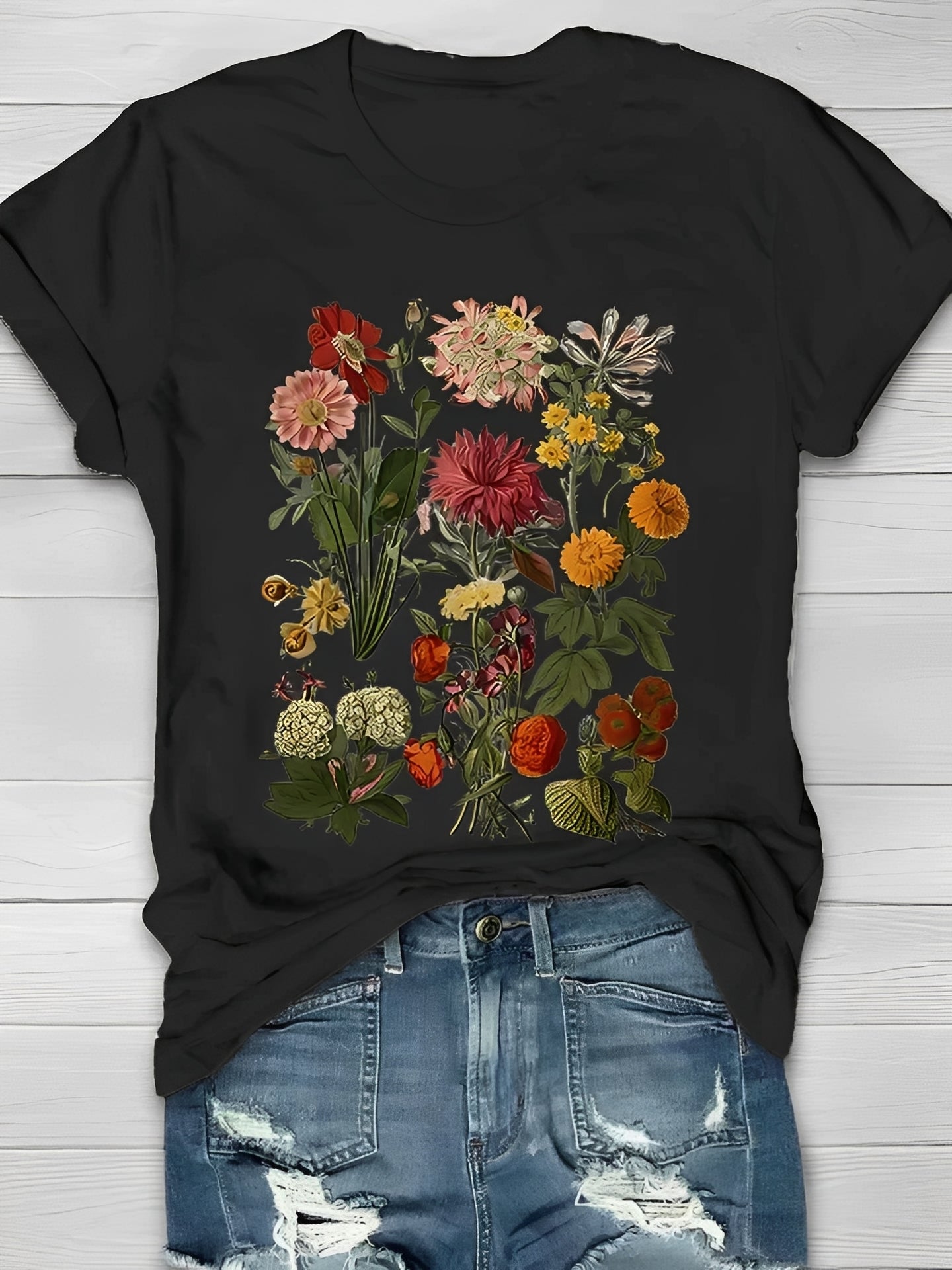 Annalise - Damen-T-Shirt mit stilvollem Blumenmuster