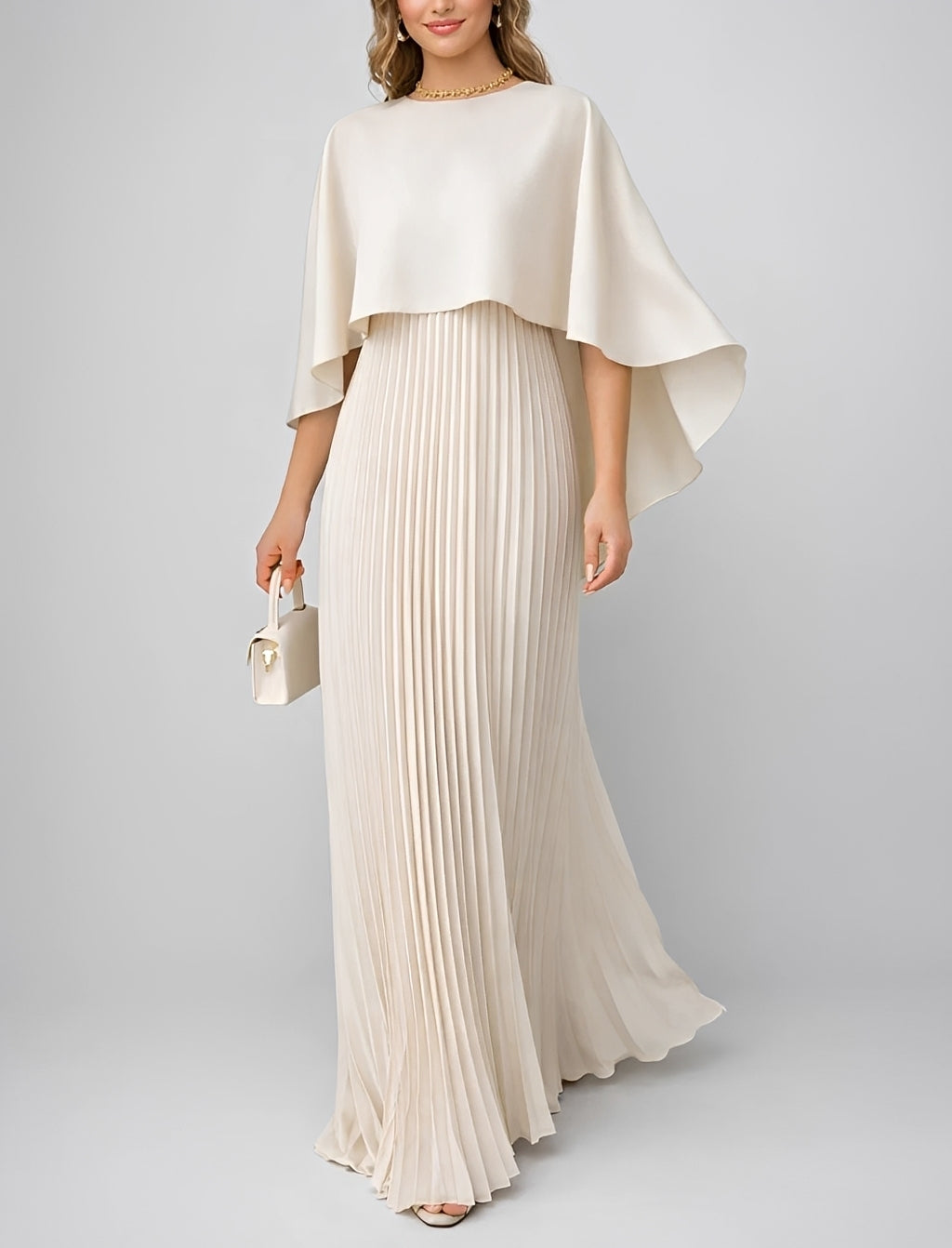 Zuzanna - Elegantes Plissiertes Chiffon-Maxikleid
