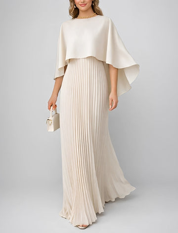 Zuzanna - Elegantes Plissiertes Chiffon-Maxikleid
