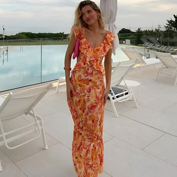 Lorraine - Elegantes Maxikleid mit Blumendessin