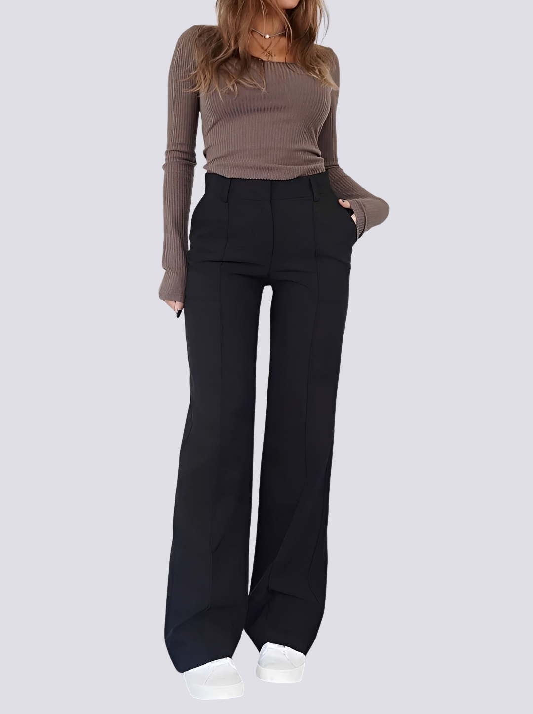 Amelie - Formelle Hose mit Hohem Bund und Geradem Schnitt