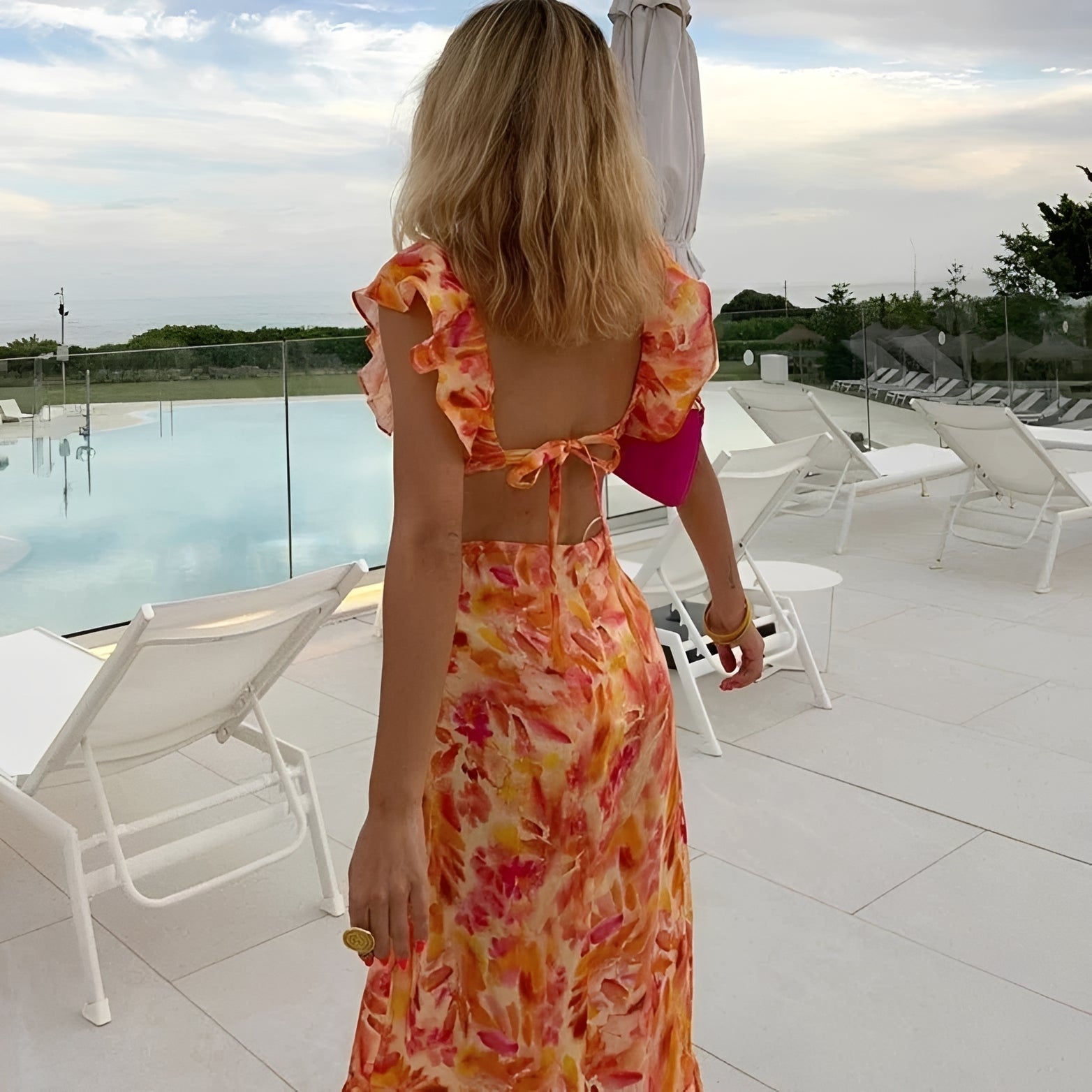 Lorraine - Elegantes Maxikleid mit Blumendessin