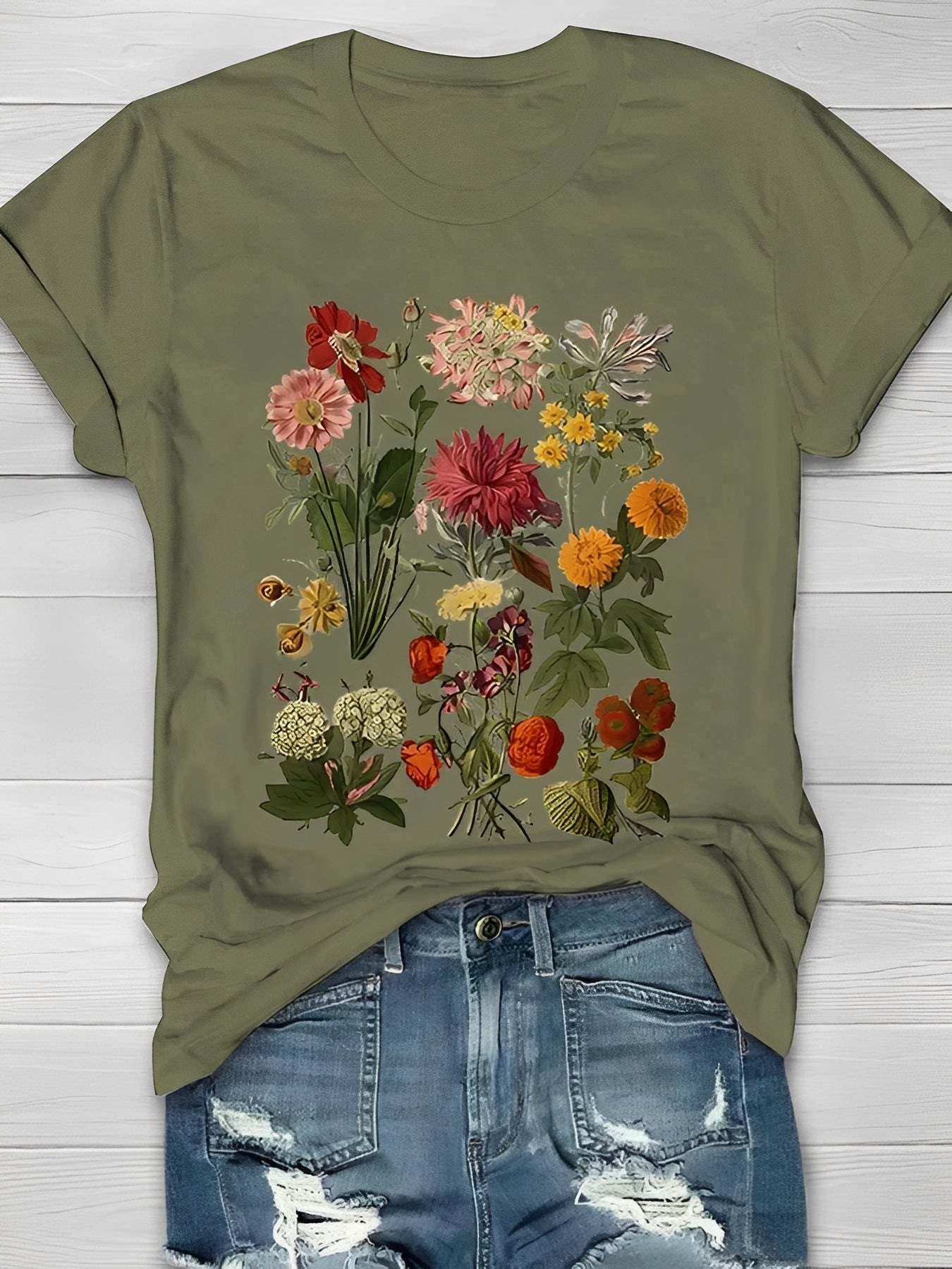 Annalise - Damen-T-Shirt mit stilvollem Blumenmuster