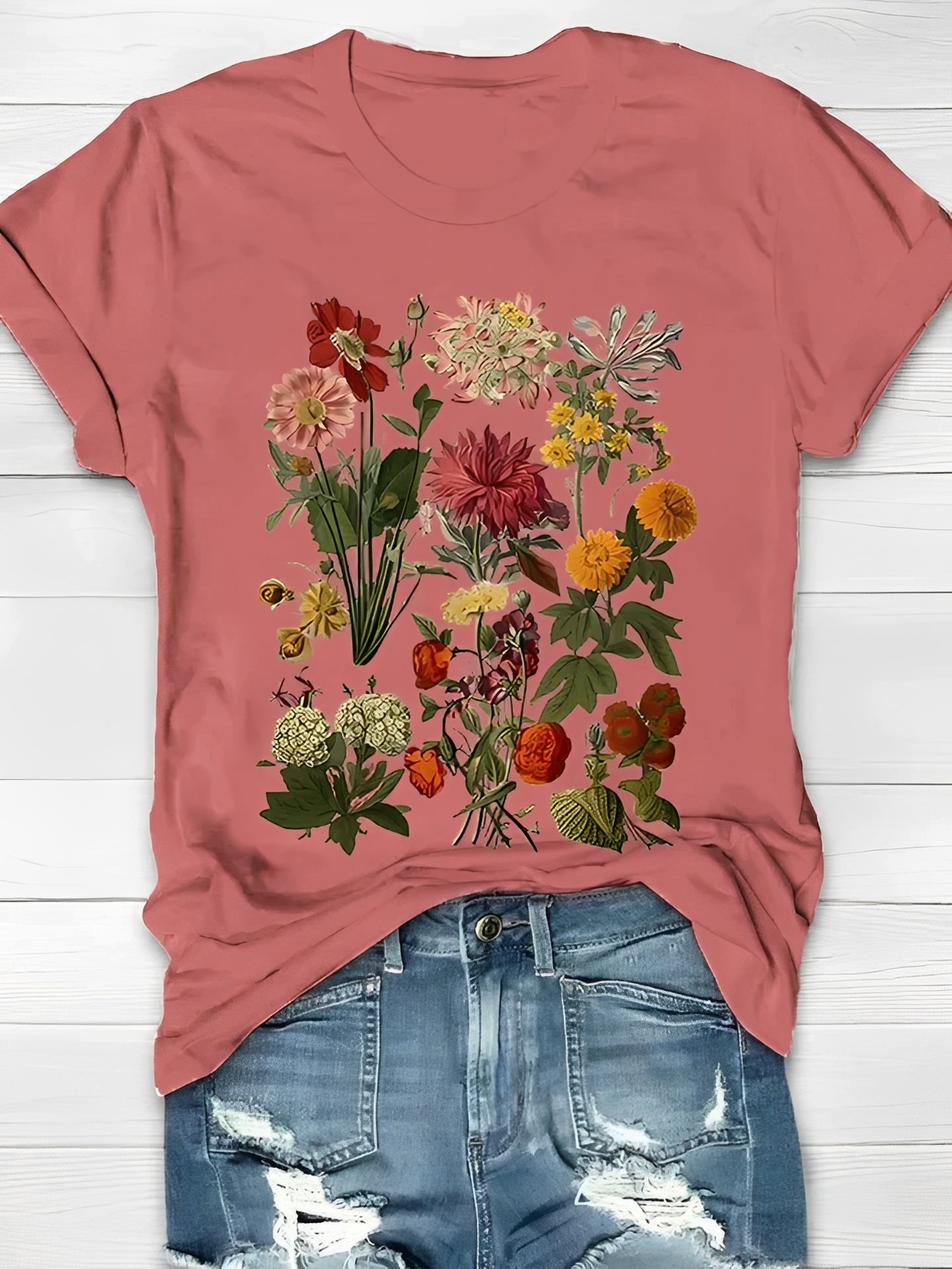 Annalise - Damen-T-Shirt mit stilvollem Blumenmuster