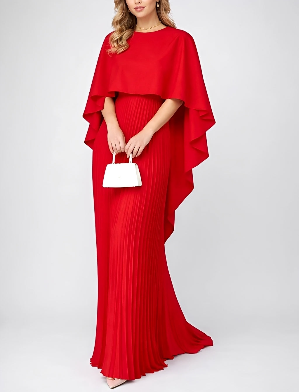 Zuzanna - Elegantes Plissiertes Chiffon-Maxikleid