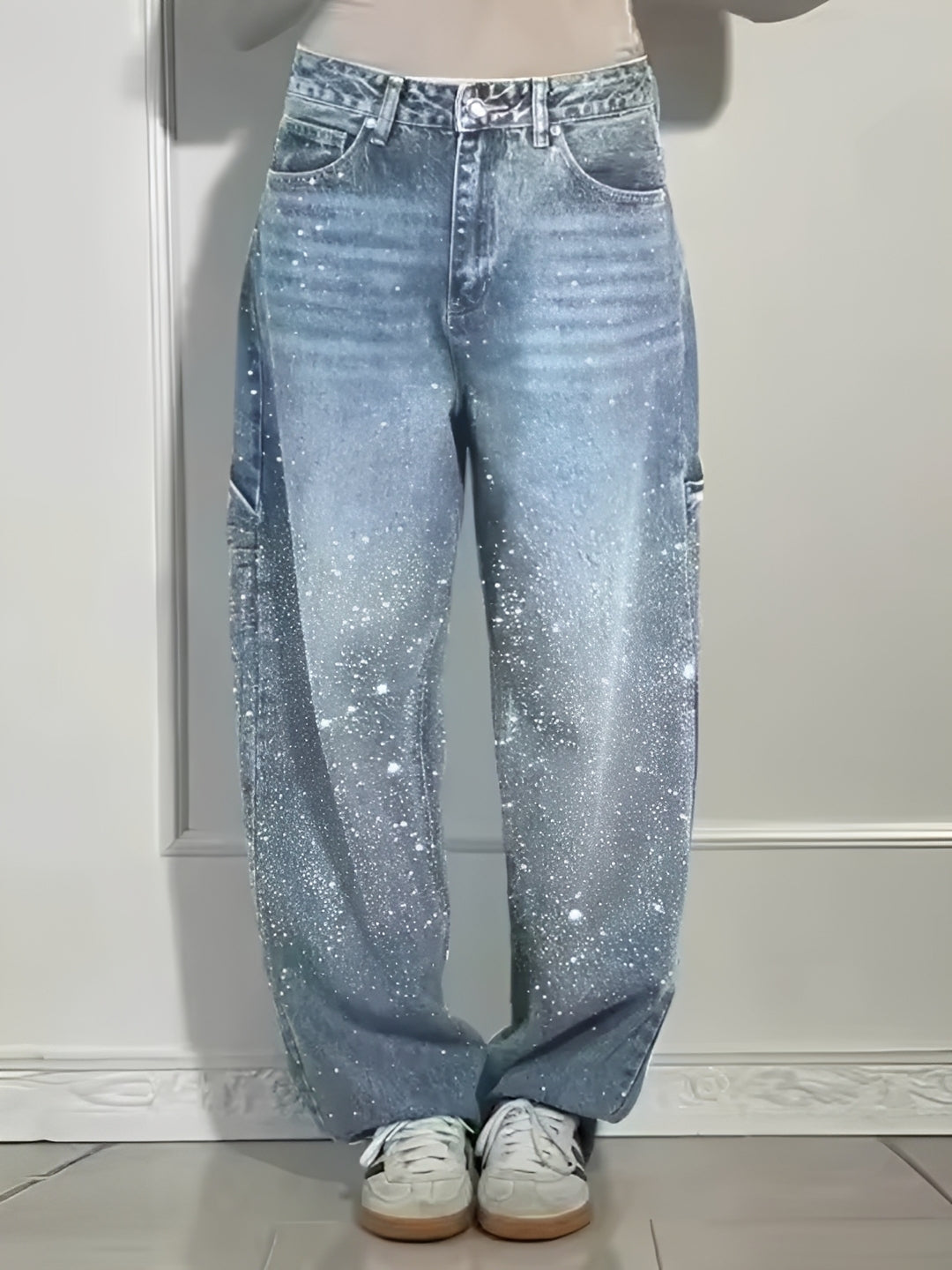 Sami - Schicke Glitzer-Weitbein-Jeans