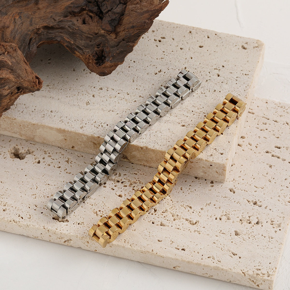 Bianca – Cubanisches Kettenarmband im Uhrenstil
