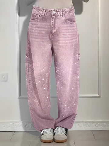 Sami - Schicke Glitzer-Weitbein-Jeans