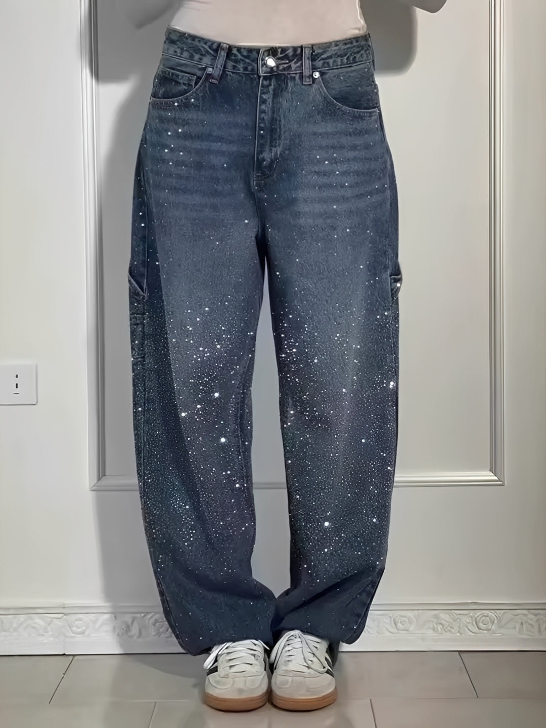 Sami - Schicke Glitzer-Weitbein-Jeans