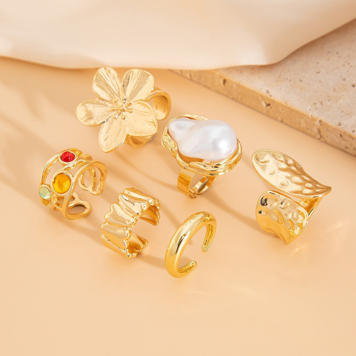 Merina – Set aus 6 auffälligen Ringen