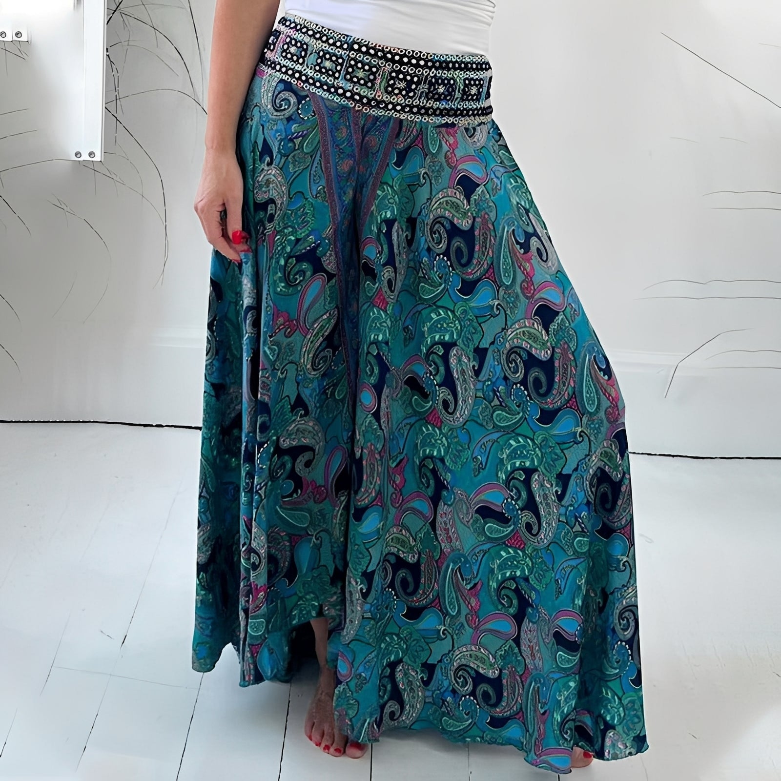 Jasmin - Eleganter Rock mit Ethno-Muster für Damen