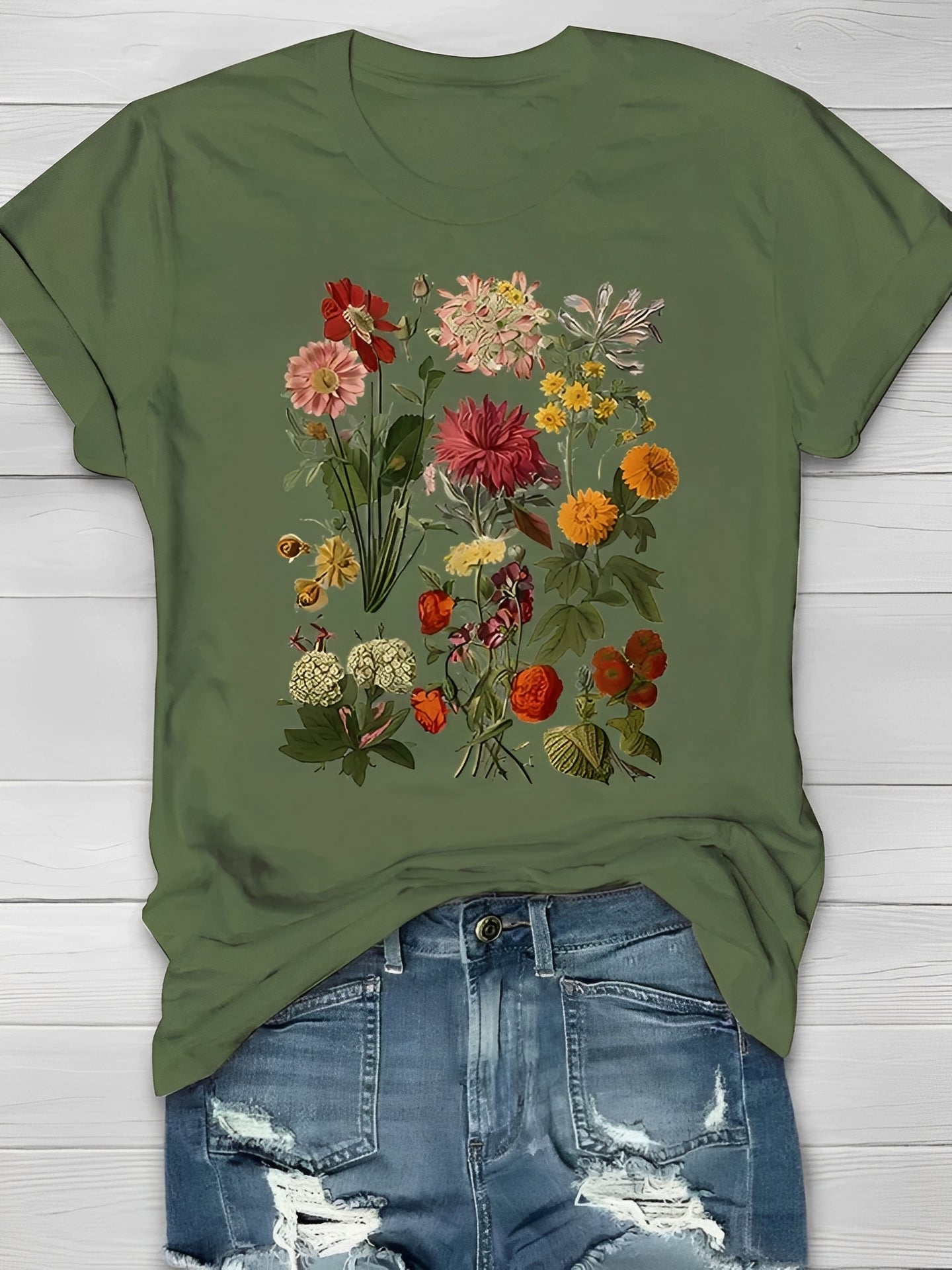 Annalise - Damen-T-Shirt mit stilvollem Blumenmuster