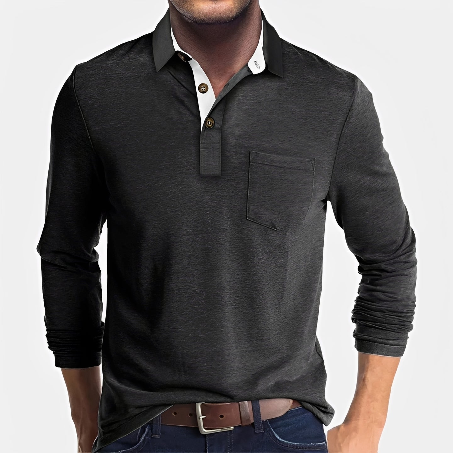 Hardy - Bequemes langärmliges Poloshirt