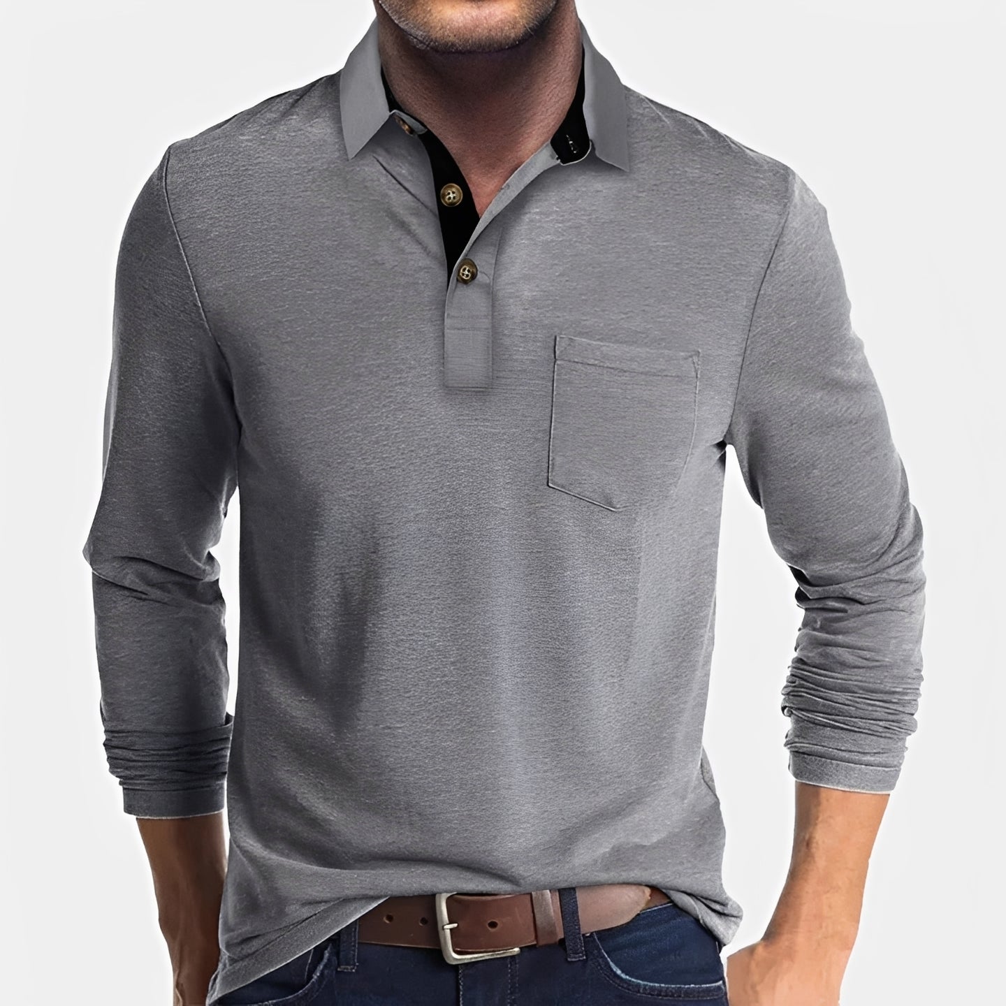 Hardy - Bequemes langärmliges Poloshirt