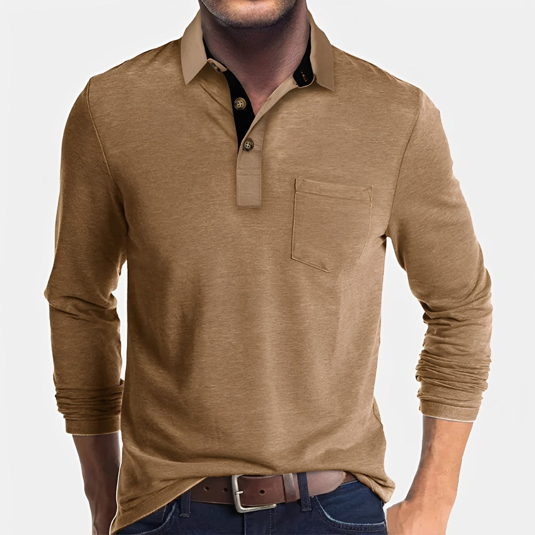 Hardy - Bequemes langärmliges Poloshirt