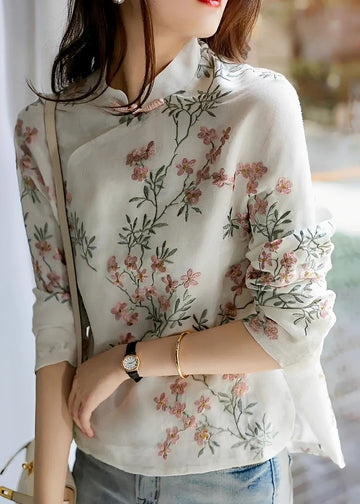 Margaret - Trendige Damenbluse mit Blumendruck