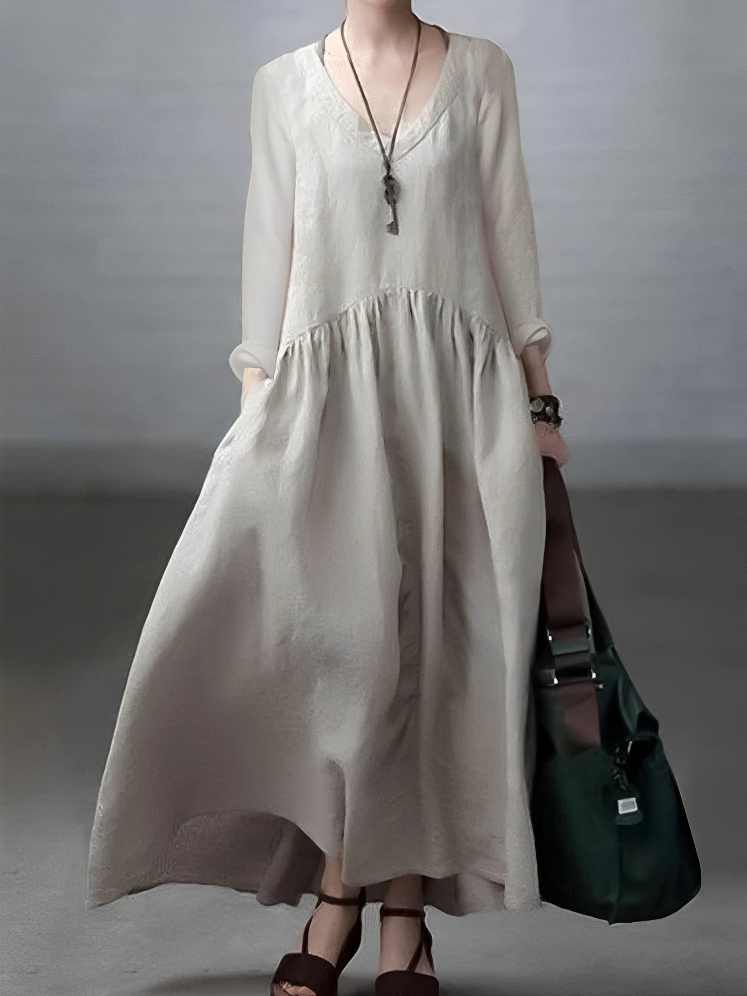 Lindy - Legeres, gemütliches Damenkleid mit V-Ausschnitt