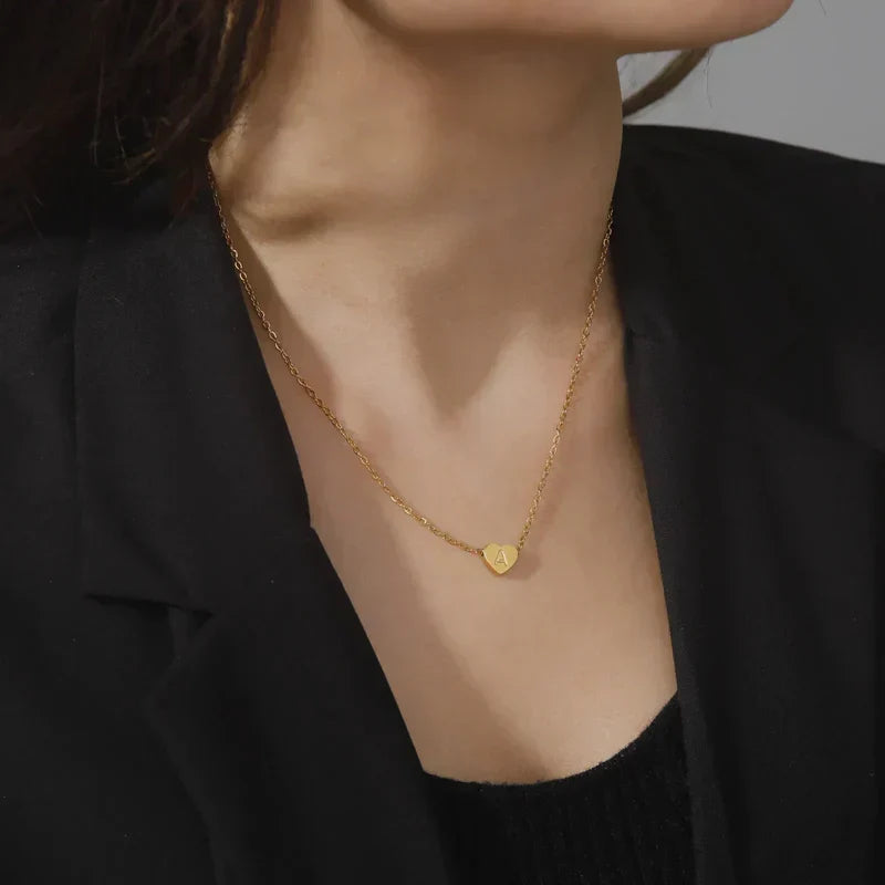 Herz - Goldene Buchstaben-Halskette