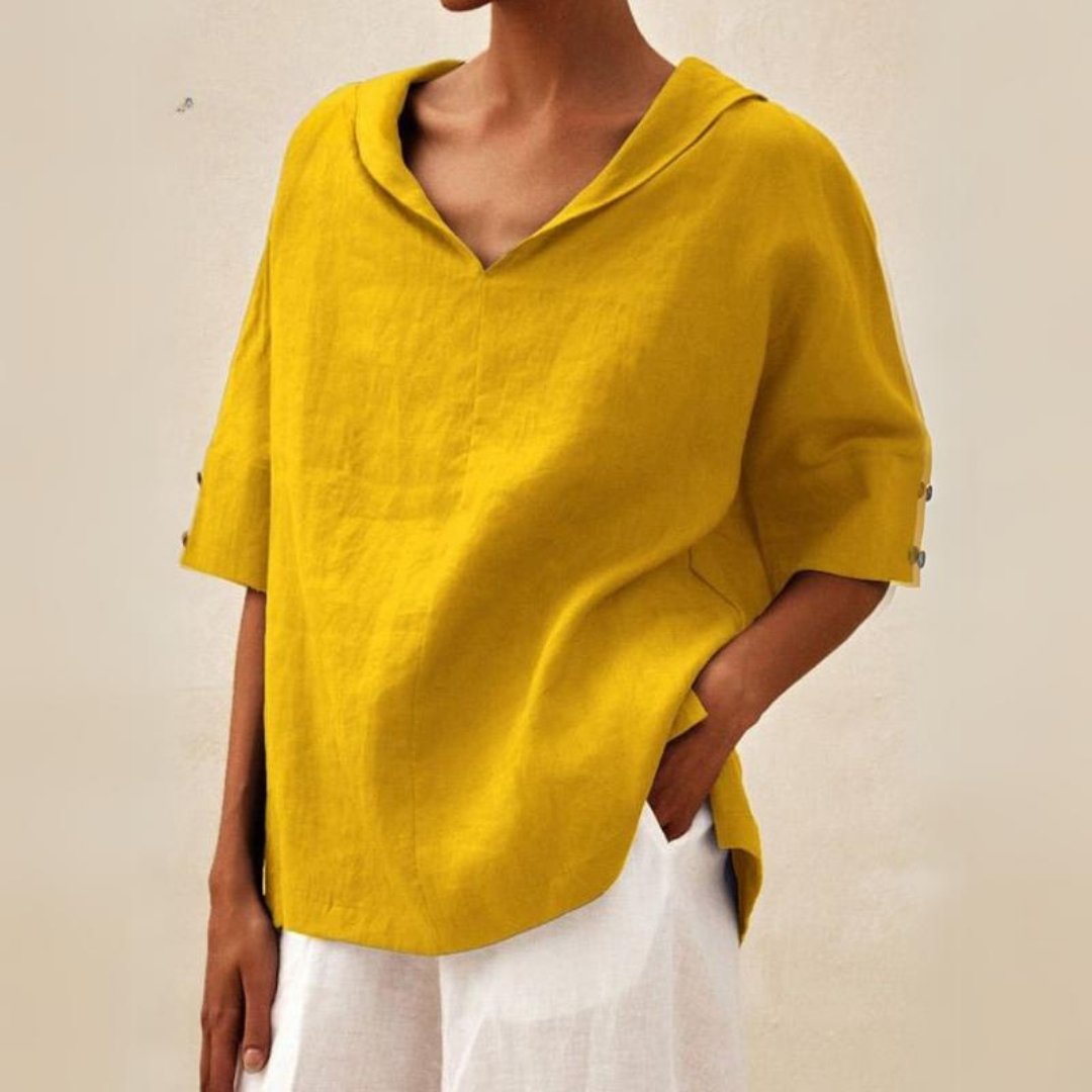 Lena – Lässige Bluse mit V-Ausschnitt für Damen