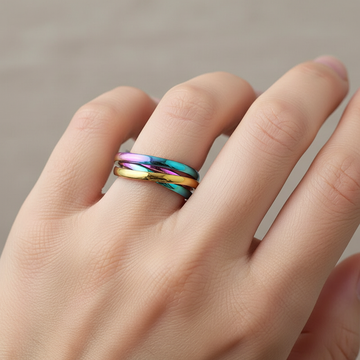 Sansen – Set aus drei Ringen in Titanstahl