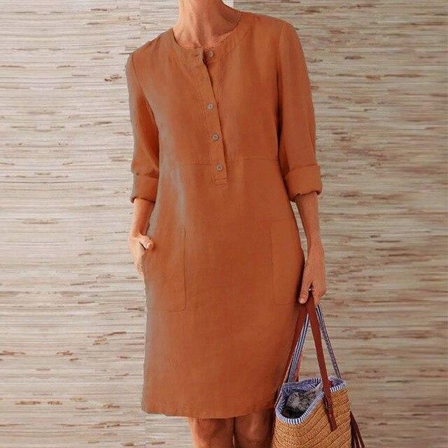 Raquel – Kleid mit langen Ärmeln aus Material-Mix für Damen