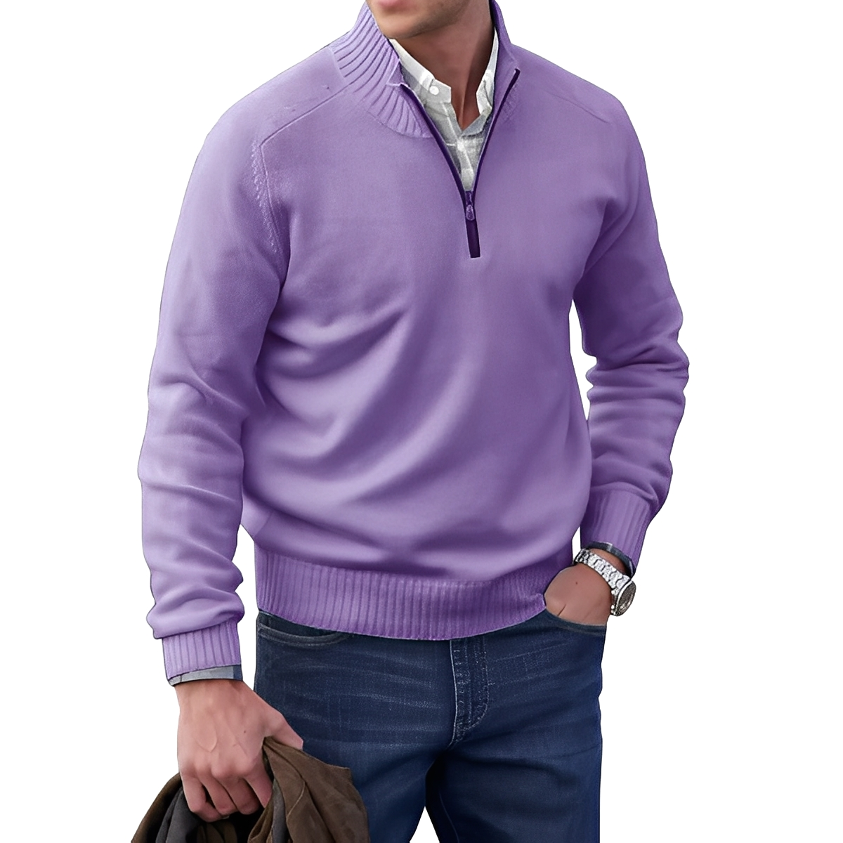 Jeremy - Moderner Herrenpullover mit Reißverschluss