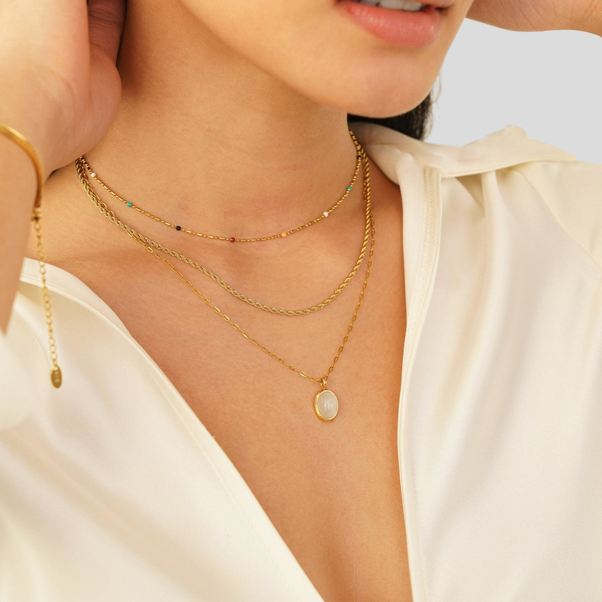Ophelia – Halskette mit hellem Opal